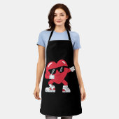 Dabbing Hart Grappige Cadeaus Valentijnsdag Schort (Gedragen)