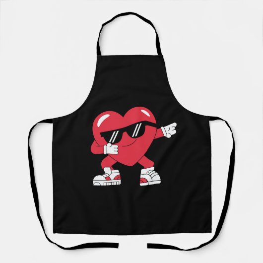 Dabbing Hart Grappige Cadeaus Valentijnsdag Schort (Voorkant)