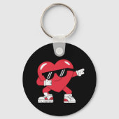 Dabbing Hart Grappige Cadeaus Valentijnsdag Sleutelhanger (Voorkant)