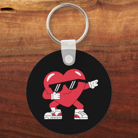 Dabbing Hart Grappige Cadeaus Valentijnsdag Sleutelhanger (Voorkant)