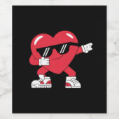 Dabbing Hart Grappige Cadeaus Valentijnsdag Wijn Etiket (Enkel label)