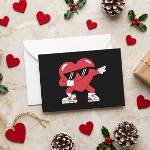 Dabbing Hart Grappige Valentijn Liefdesontwerp Notitiekaartje