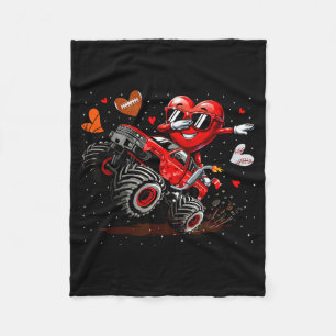 Dabbing Hart Monster Truck Baseball Football Manne Fleece Deken