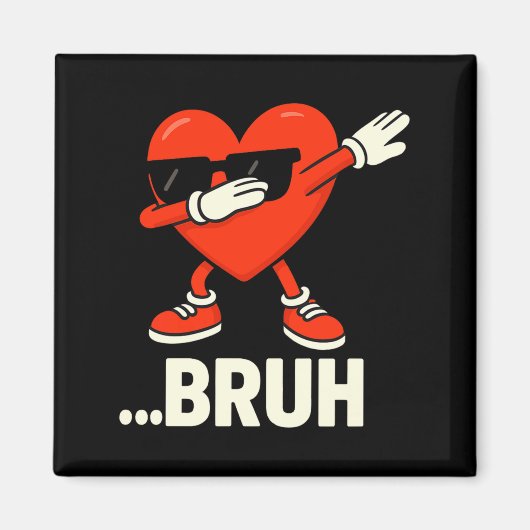 Dabbing Hart Sungles ...bruh Meme Funny Valentijn Magneet (Voorkant)
