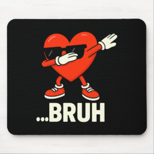 Dabbing Hart Sungles ...bruh Meme Funny Valentijn Muismat