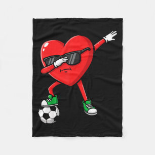Dabbing Hart Voetbal Valentijnsdag Grappige Dab Su Fleece Deken