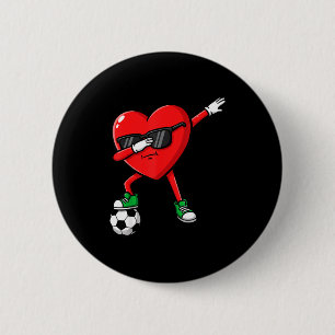 Dabbing Hart Voetbal Valentijnsdag Grappige Dab Zo Ronde Button 5,7 Cm