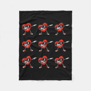 Dabbing Harten Dab Jongens Valentijnsdag Jeugd  Fleece Deken