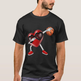 Dabbing Heart Dab Schattigee Valentijnsdag Basketb T-shirt