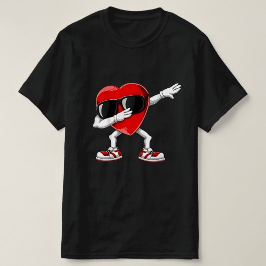 Dabbing Heart Funny Gifts Mannen Kinder Boys Valen T-shirt (Design voorkant)