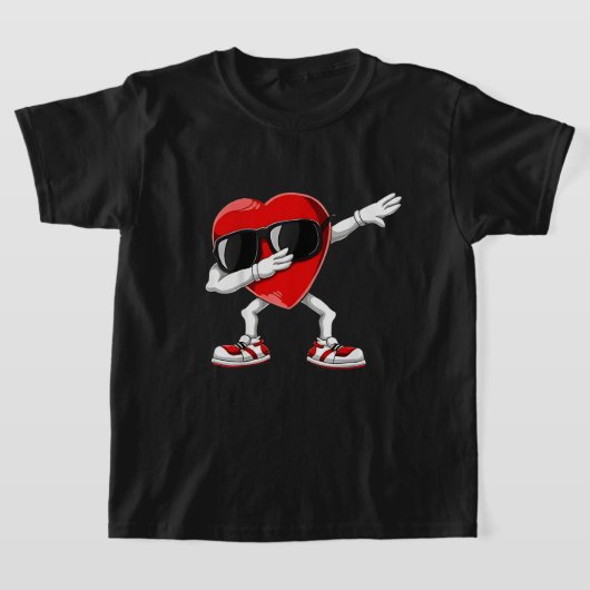 Dabbing Heart Funny Gifts Mannen Kinder Boys Valen T-shirt (Laagn)