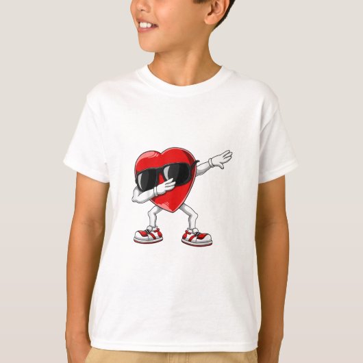 Dabbing Heart Funny Gifts Mannen Kinder Boys Valen T-shirt (Voorkant)