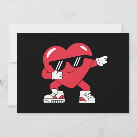 Dabbing Heart Funny Gifts Valentijnsdag Bedankkaart (Voorkant)