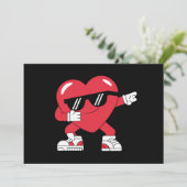 Dabbing Heart Funny Gifts Valentijnsdag Bedankkaart (Staand voorkant)