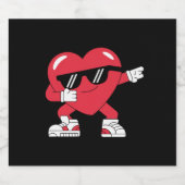 Dabbing Heart Funny Gifts Valentijnsdag Bier Etiket (Enkel label)