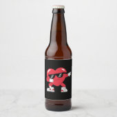 Dabbing Heart Funny Gifts Valentijnsdag Bier Etiket (Voorkant)