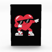 Dabbing Heart Funny Gifts Valentijnsdag Fotoblokken (Voorkant)
