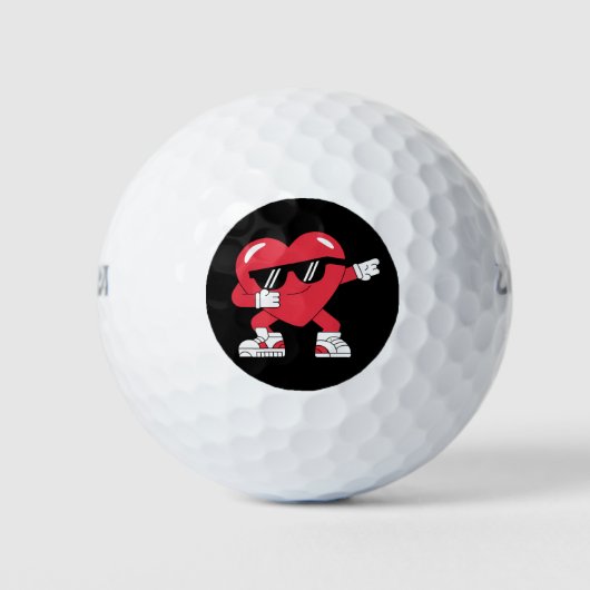 Dabbing Heart Funny Gifts Valentijnsdag Golfballen (Voorkant)