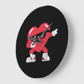 Dabbing Heart Funny Gifts Valentijnsdag Grote Klok (Hoek)