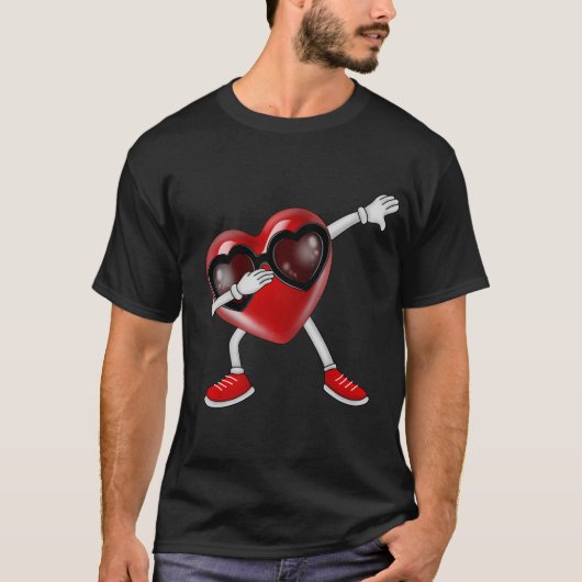 Dabbing Heart Funny Gifts Valentijnsdag T-shirt (Voorkant)