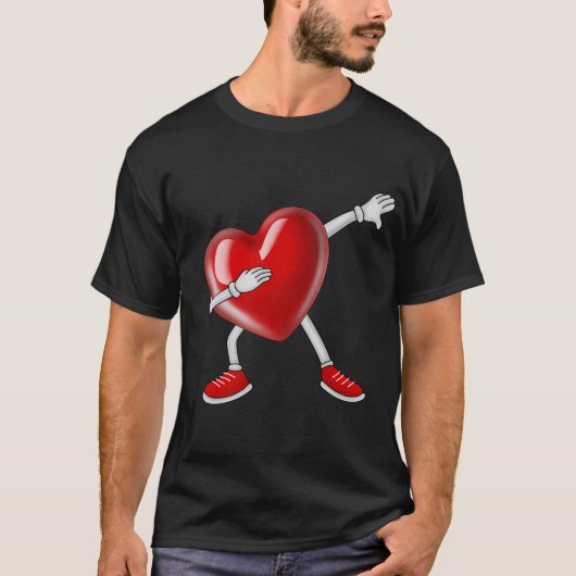 Dabbing Heart Funny Gifts Valentijnsdag T-shirt (Voorkant)
