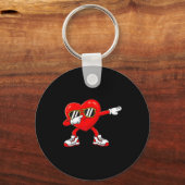 Dabbing Heart Funny Toddler Girls Kids Boys Valent Sleutelhanger (Voorkant)