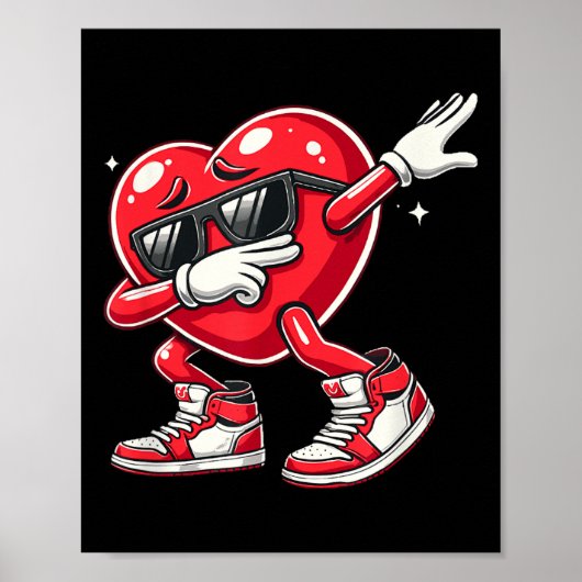 Dabbing Heart Funny Valentijnsdag _ Mannen Kinder Poster (Voorkant)