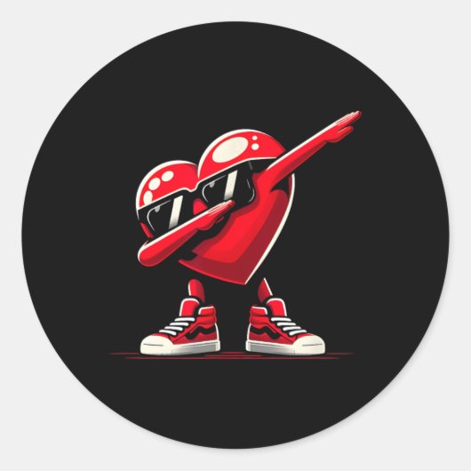 Dabbing Heart Funny Valentine Design Perfect For F Ronde Sticker (Voorkant)