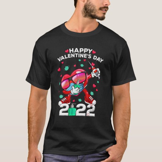 Dabbing Heart in a Masker Happy Valentines Day 202 T-shirt (Voorkant)