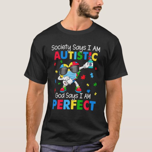 Dabbing Heart Society zegt dat ik autistisch ben G T-shirt (Voorkant)