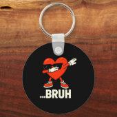 Dabbing Heart Sungles ...bruh Meme Funny Valentine Sleutelhanger (Voorkant)