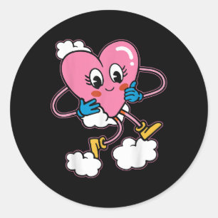 Dabbing Heart Valentijnsdag Shirt voor mannen Vrou Ronde Sticker