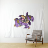 Dabbing Heks Pug Leuke Halloween Pugs Grappige Dab Wandkleed (In Situ (horizontaal))