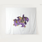 Dabbing Heks Pug Leuke Halloween Pugs Grappige Dab Wandkleed (Voorkant (horizontaal))