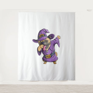 Dabbing Heks Pug Leuke Halloween Pugs Grappige Dab Wandkleed