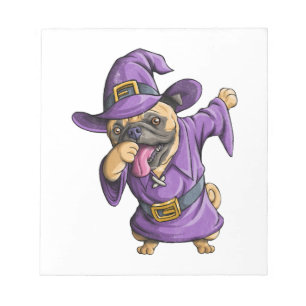 Dabbing Heksen-Pug Leuk Halloween Pugs Morsig Dab Notitieblok