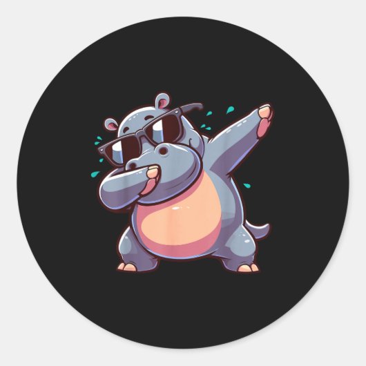 Dabbing Hip  Ronde Sticker (Voorkant)