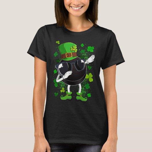 Dabbing Hockey Puck Leprechaun St Patrick's Day Me T-shirt (Voorkant)