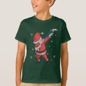 Dabbing Hockey Santa Claus kerstcadeau T-shirt (Voorkant)
