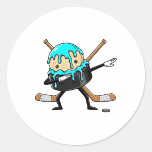 Dabbing Hockeypuck Drip Ijsje Kinderen Jongens Ronde Sticker