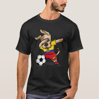 Dabbing Hond Ecuador Voetbal Ecuadoraanse Vlag Voe T-shirt