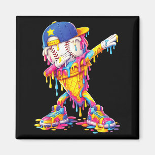 Dabbing Honkbal Ijs Drip Grappig Honkbal Magneet