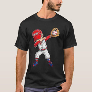 Dabbing honkbalspeler catcher werper grappige jong t-shirt