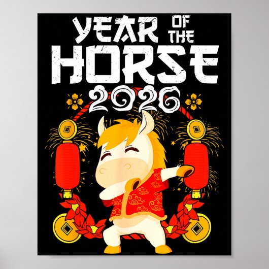 Dabbing Horse Chinese New Year Of The Horse2026  Poster (Voorkant)