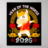 Dabbing Horse Chinese New Year Of The Horse2026  Poster (Voorkant)