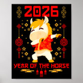 Dabbing Horse Chinese New Year Of The Horse2026  Poster (Voorkant)