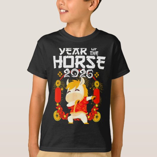 Dabbing Horse Chinese New Year Of The Horse2026  T-shirt (Voorkant)