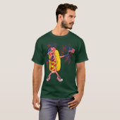 Dabbing Hot Dog 4 juli Hotdog Amerika USA T-shirt (Voorkant volledig)