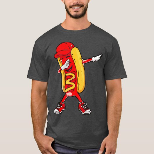 Dabbing Hot Dog Hip Hop Dab Dance Funny T-shirt (Voorkant)