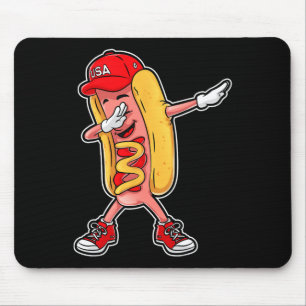 Dabbing Hot Dog T-shirt 4 juli Hotdog Merica Muismat